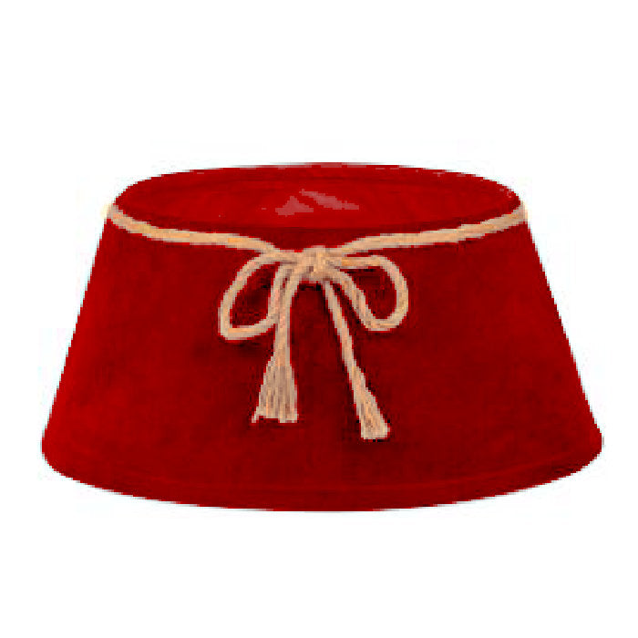 HOLLY Velvet Tree Skirt Collar Red