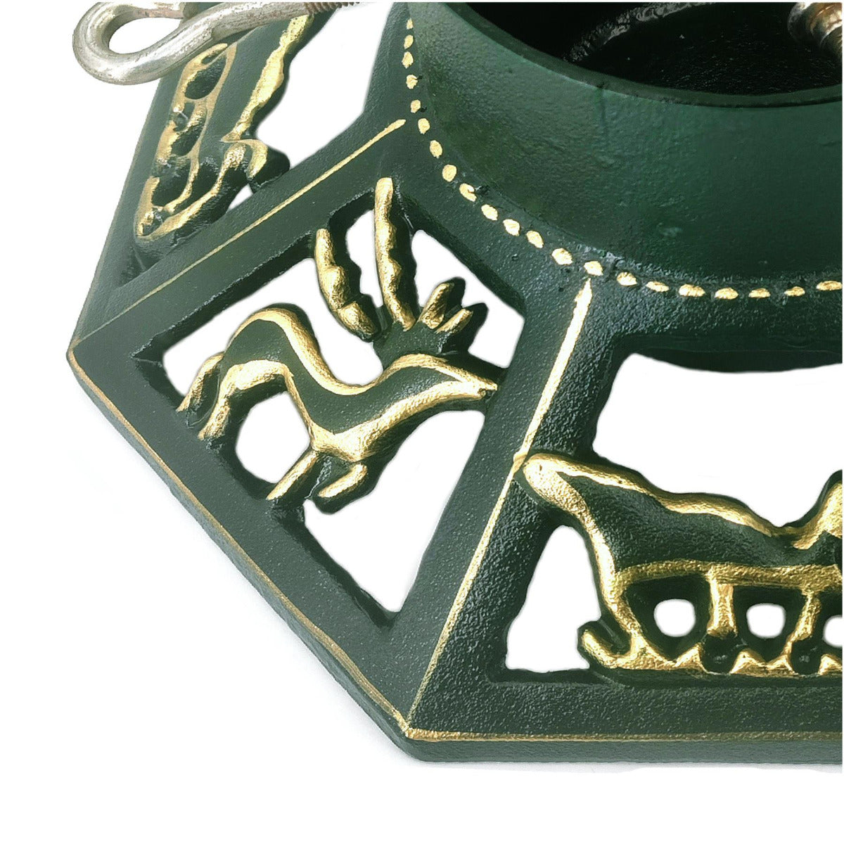 Octagonal Deer Green & Gold 14"