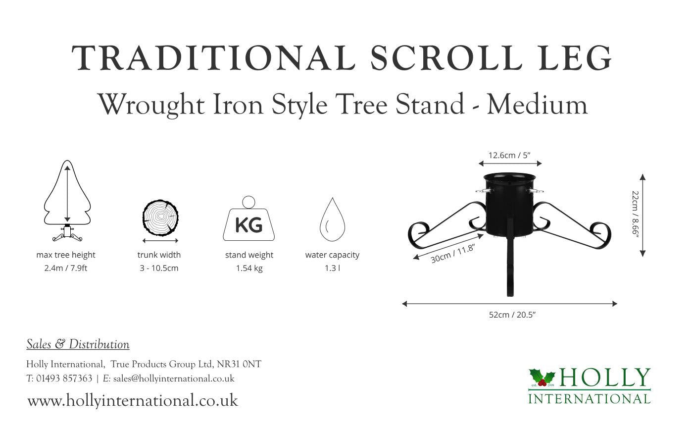 Traditional Scroll Leg Metal Tree Stand