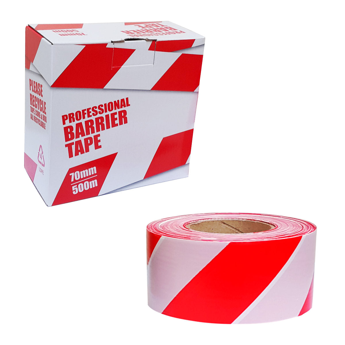 Professional Barrier Tape Red & White - 70mm x 500m