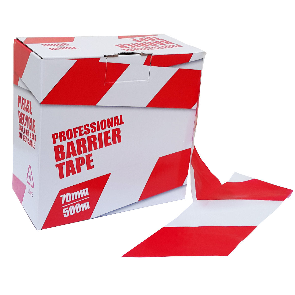 Professional Barrier Tape Red & White - 70mm x 500m