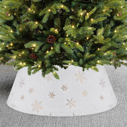 White Plush Christmas Tree Skirt Collar