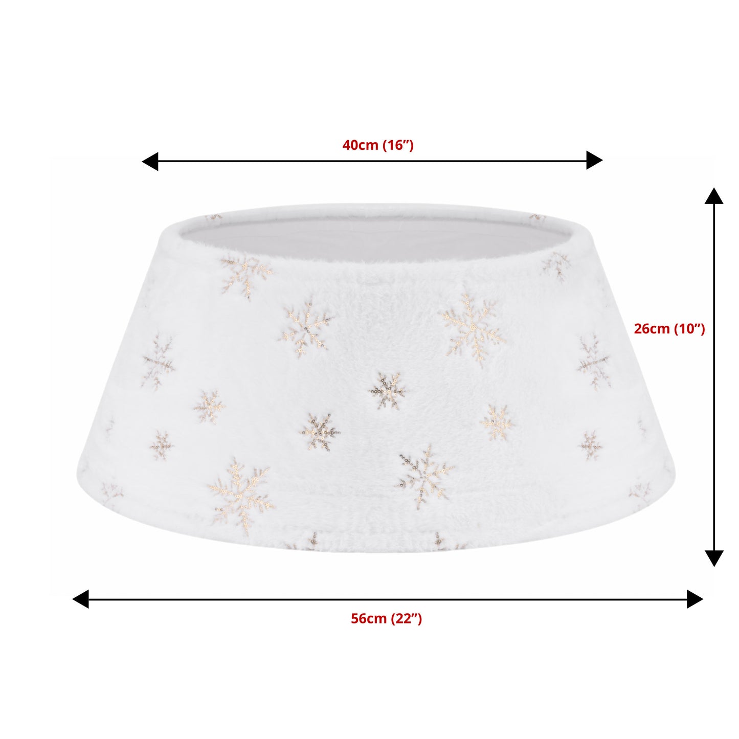 White Plush Christmas Tree Skirt Collar