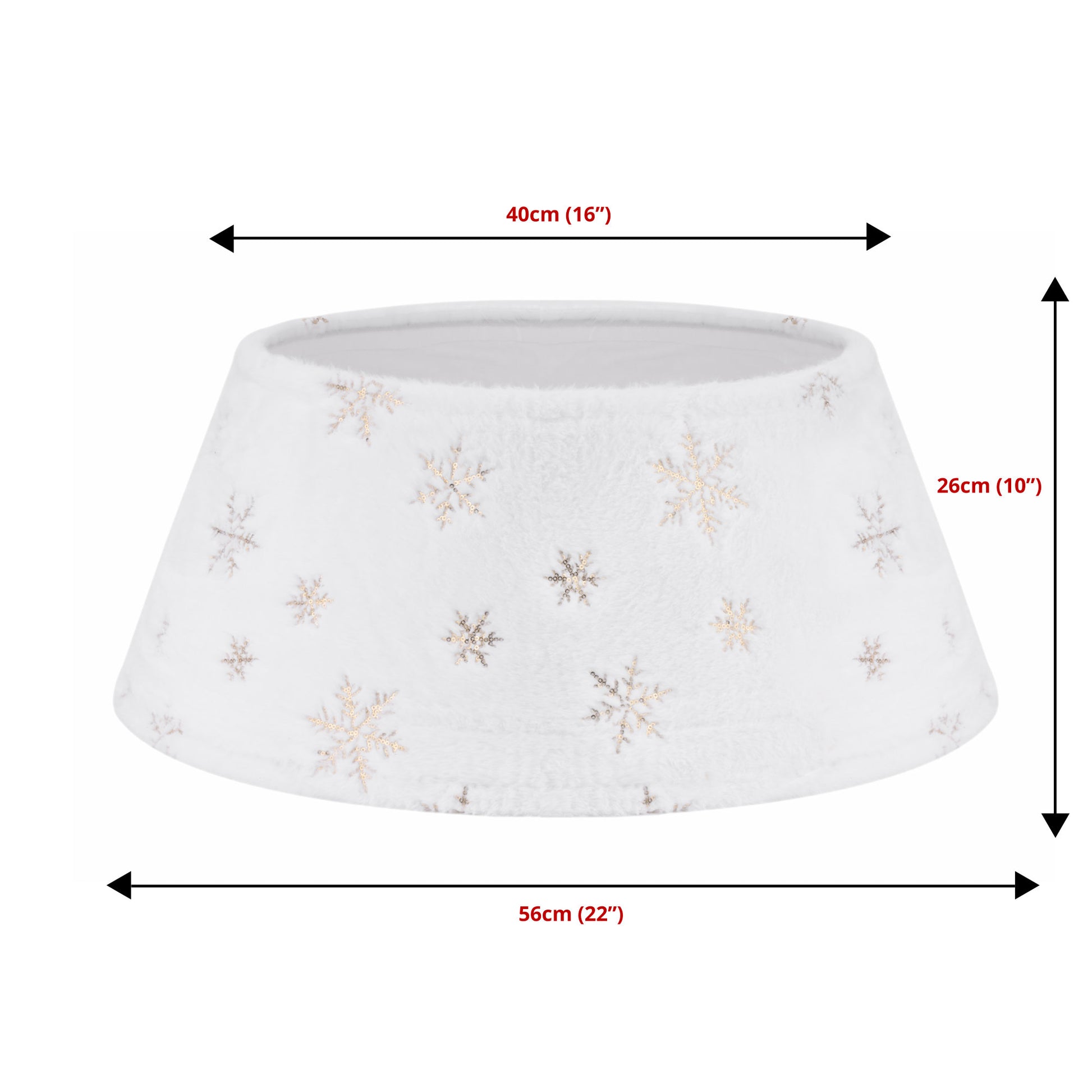 White Plush Christmas Tree Skirt Collar