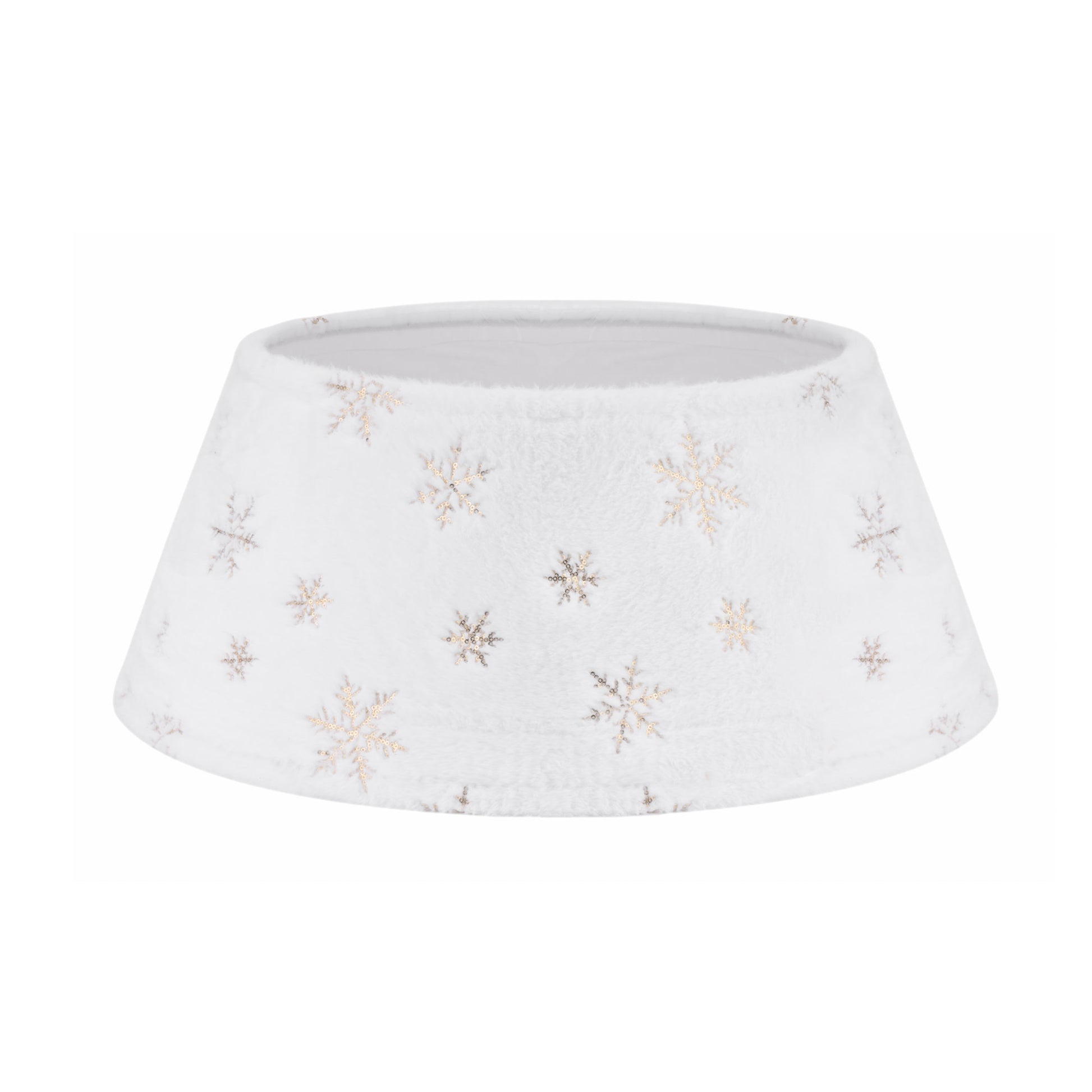 White Plush Christmas Tree Skirt Collar