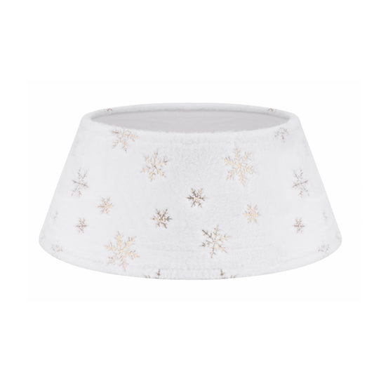 White Plush Christmas Tree Skirt Collar