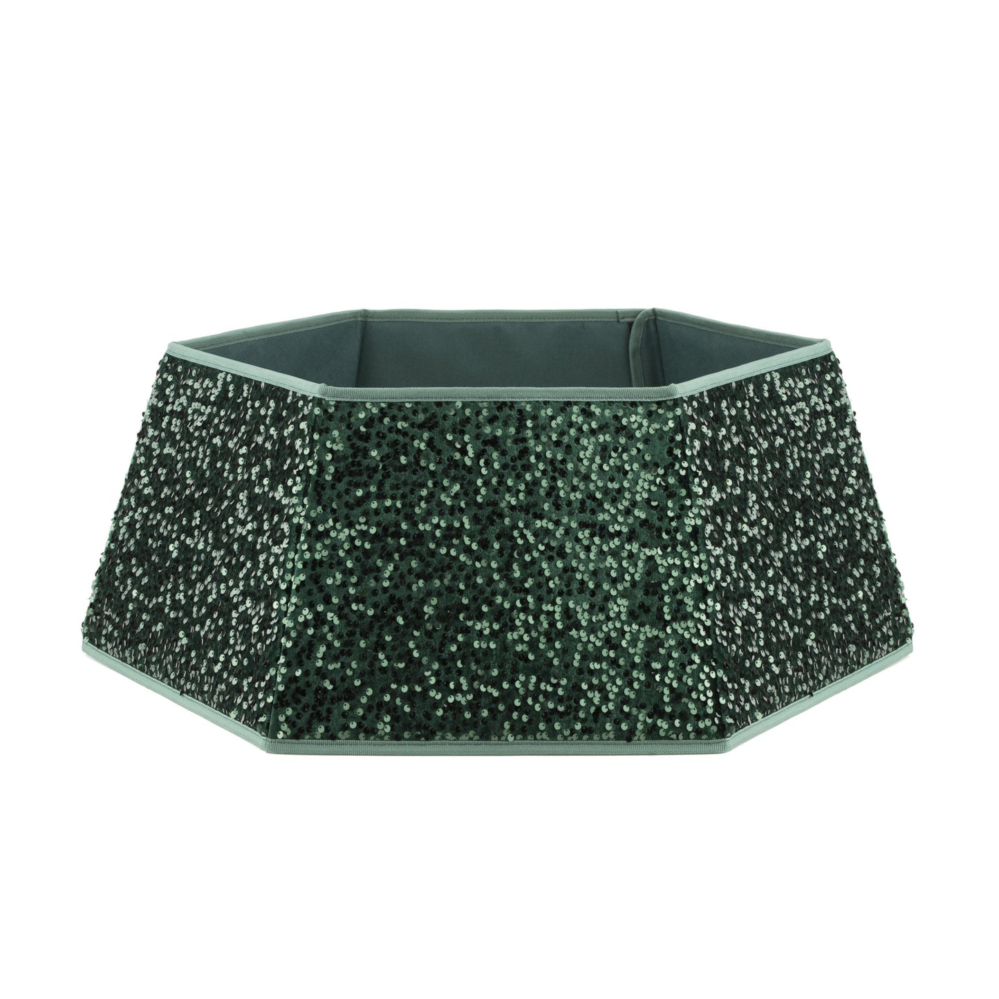 Green Sequin Christmas Tree Skirt Collar