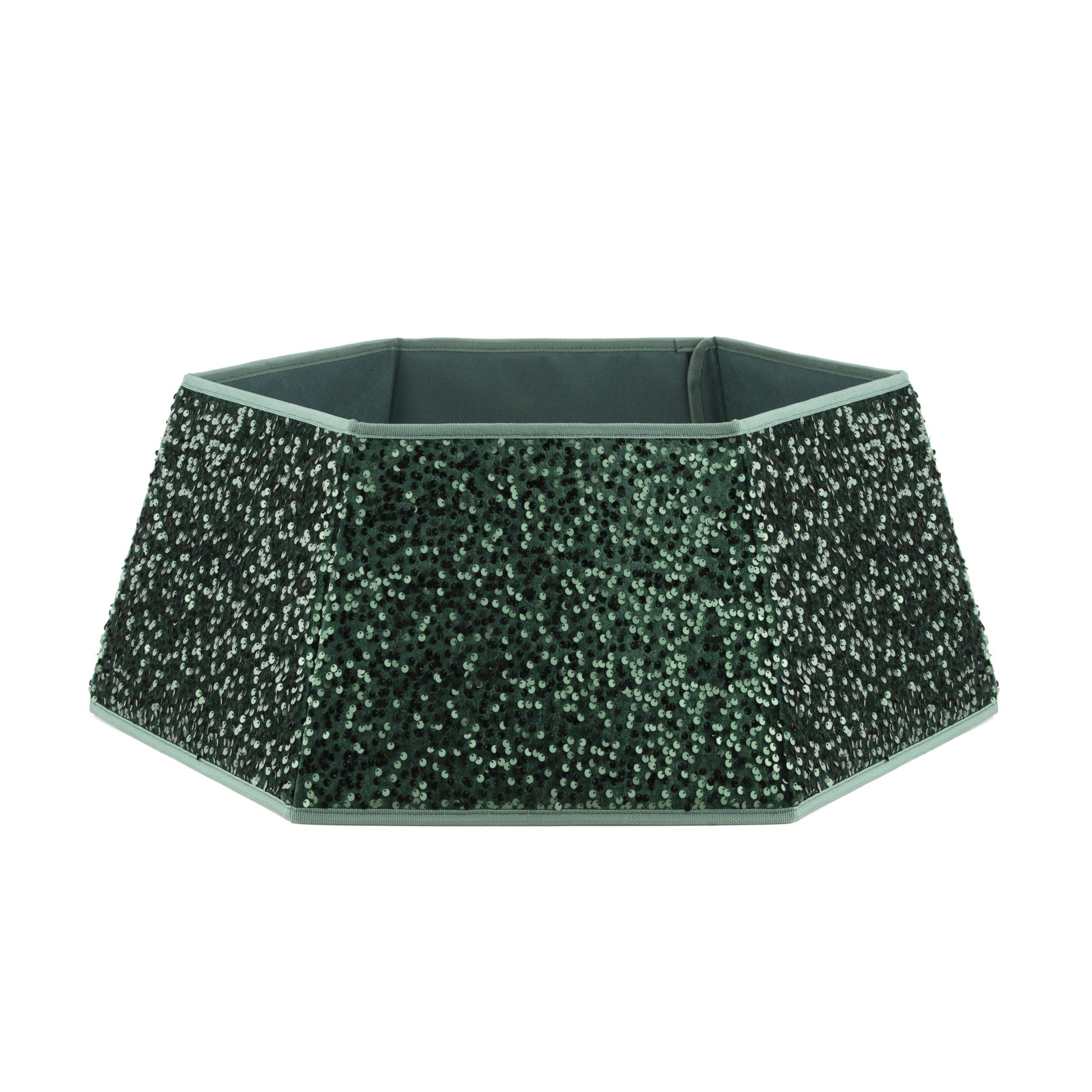 Green Sequin Christmas Tree Skirt Collar
