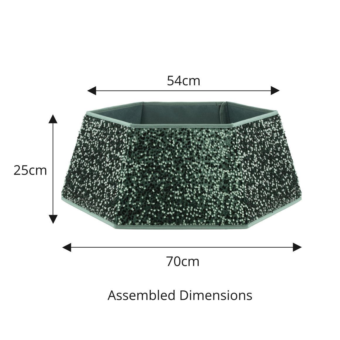 Green Sequin Christmas Tree Skirt Collar