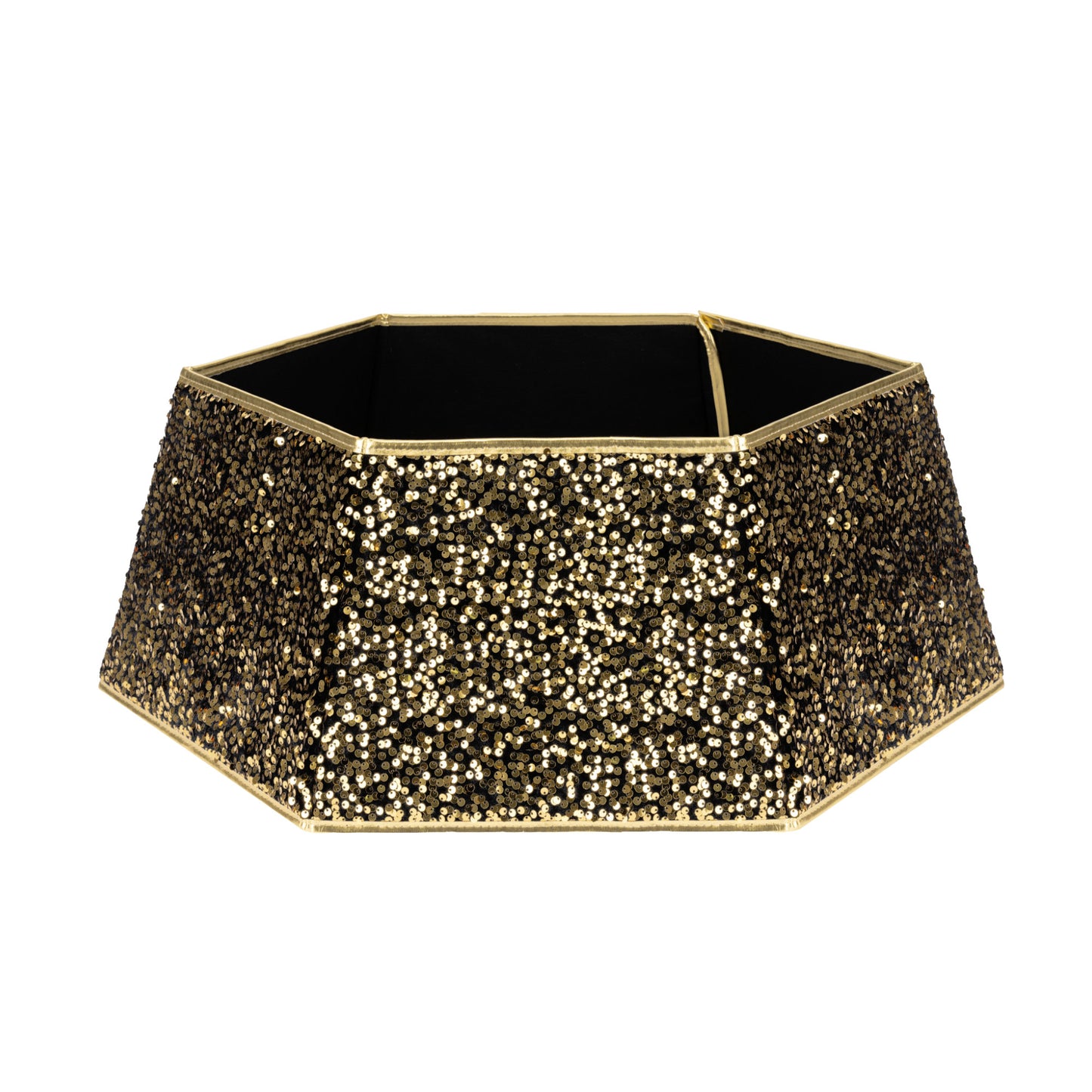 Gold Sequin Christmas Tree Skirt Collar