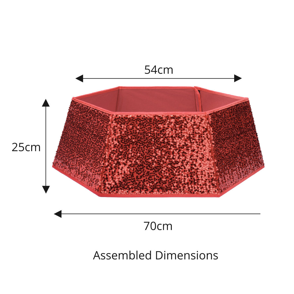 Red Sequin Christmas Tree Skirt Collar