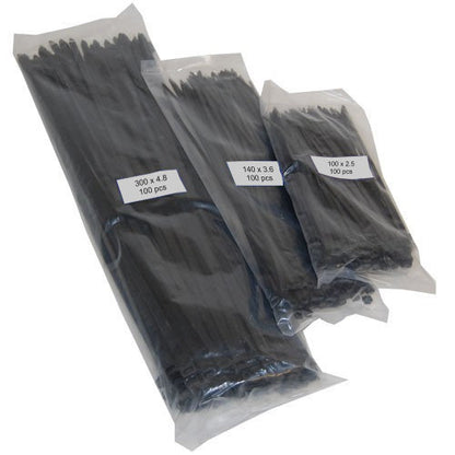 Black Cable Ties - Pack of 100