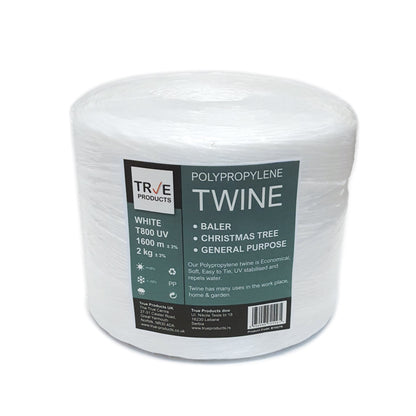 White Polypropylene Baling Twine T-800 UV - 2kg Spool