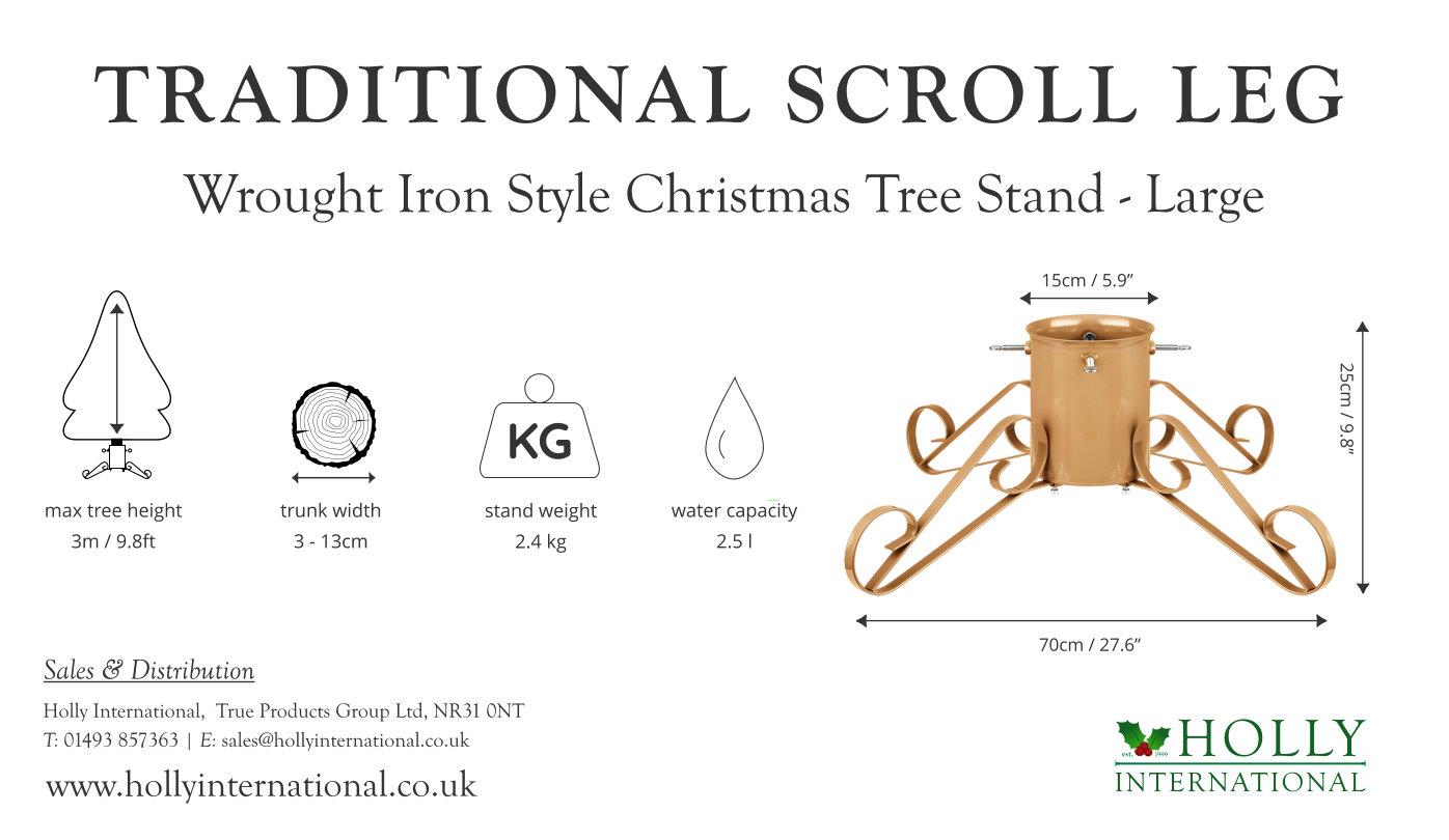 Traditional Scroll Leg Metal Tree Stand